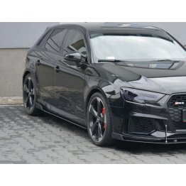 Накладки сплиттеры на пороги Вариант2 на Audi RS3 8V Sportback рестайл